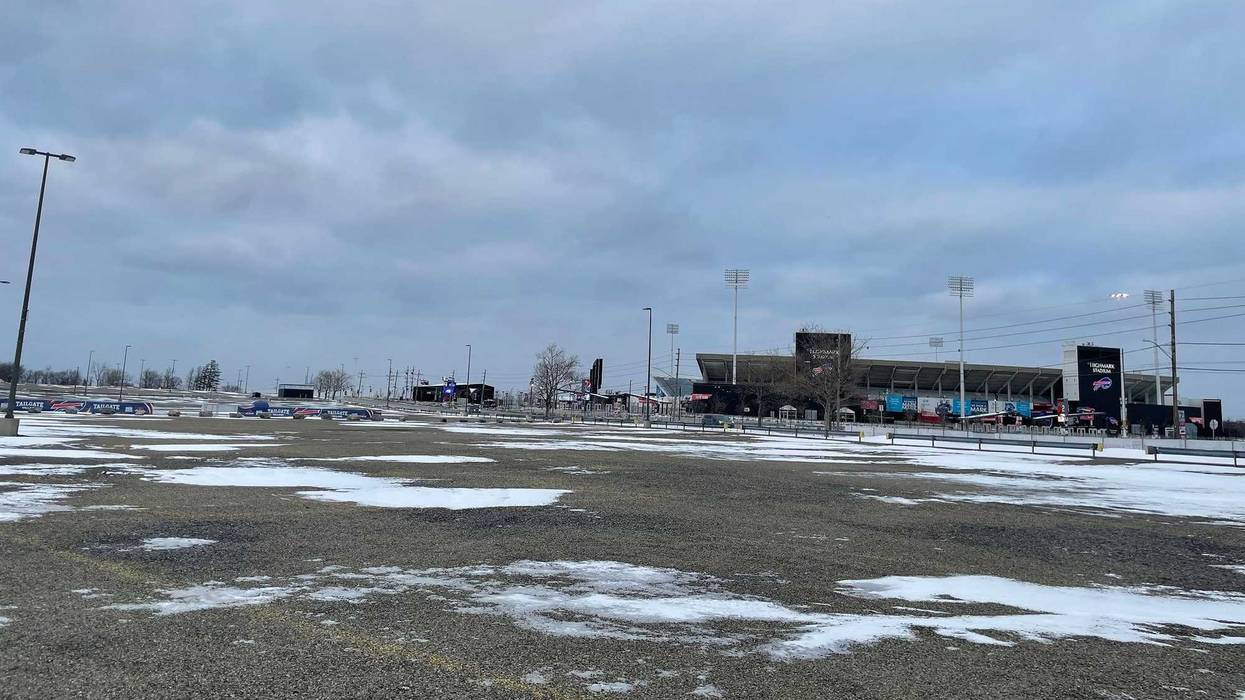 Highmark Stadium and site of the future Bills stadium