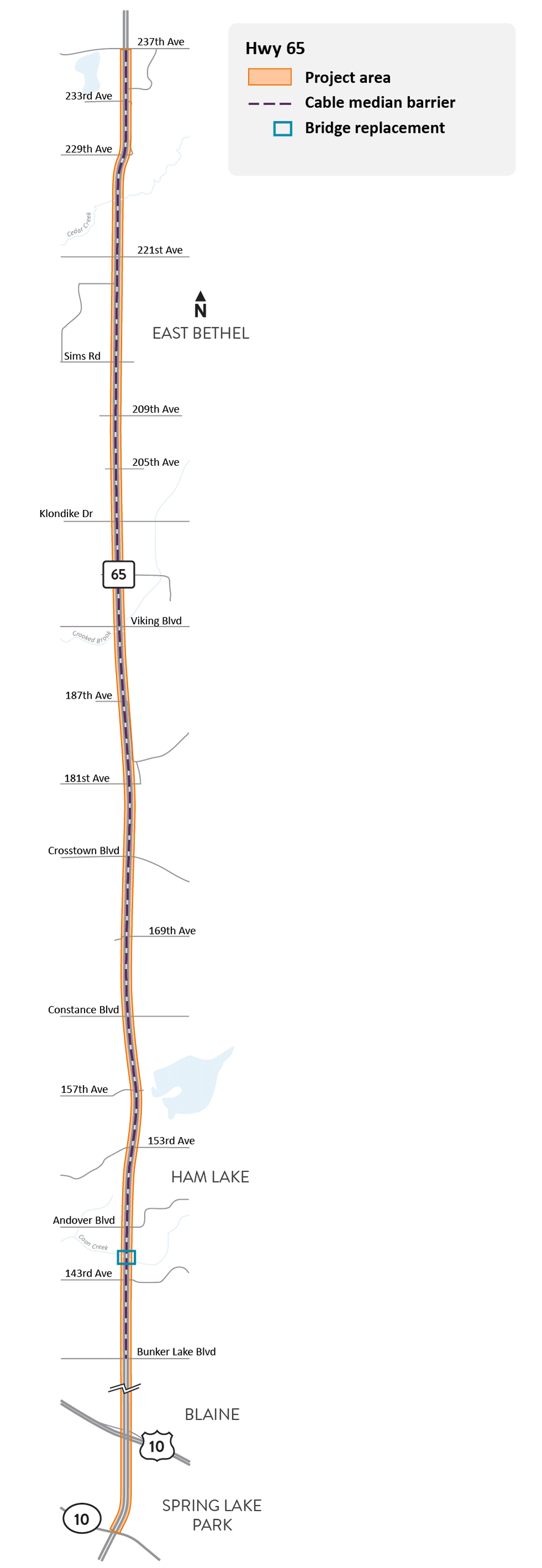 Highway 65 Project Map