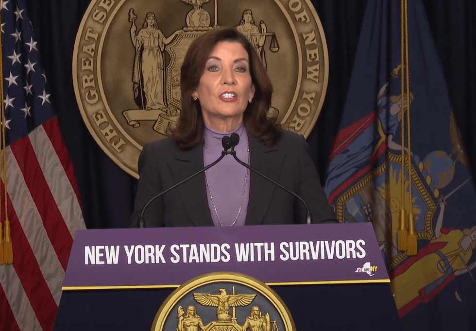 Hochul talked about security measures at a press conference Wednesday