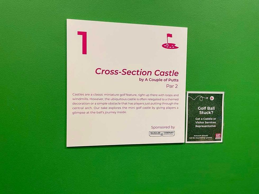 Hole #1, "Cross-Section Castle" by A Couple of Putts design duo Robin Schwartzman and Tom Loftus