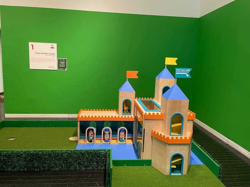 Hole #1, "Cross-Section Castle" by A Couple of Putts design duo Robin Schwartzman and Tom Loftus