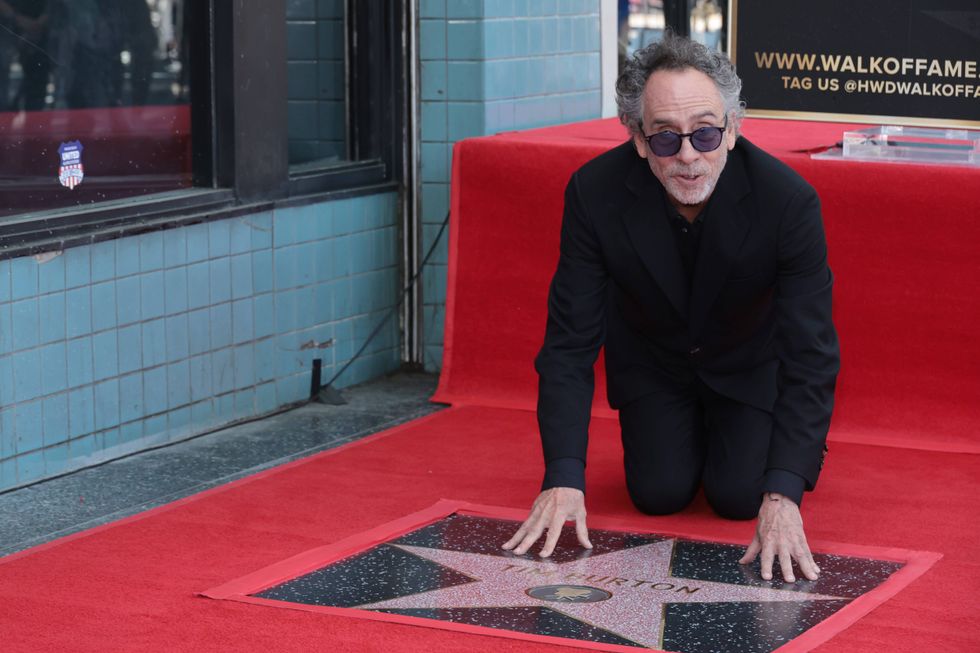 HOLLYWOOD, CALIFORNIA - SEPTEMBER 03: Tim Burton attends his ceremony for a star on Hollywood Walk of Fame on September 03, 2024 in Hollywood, California.
