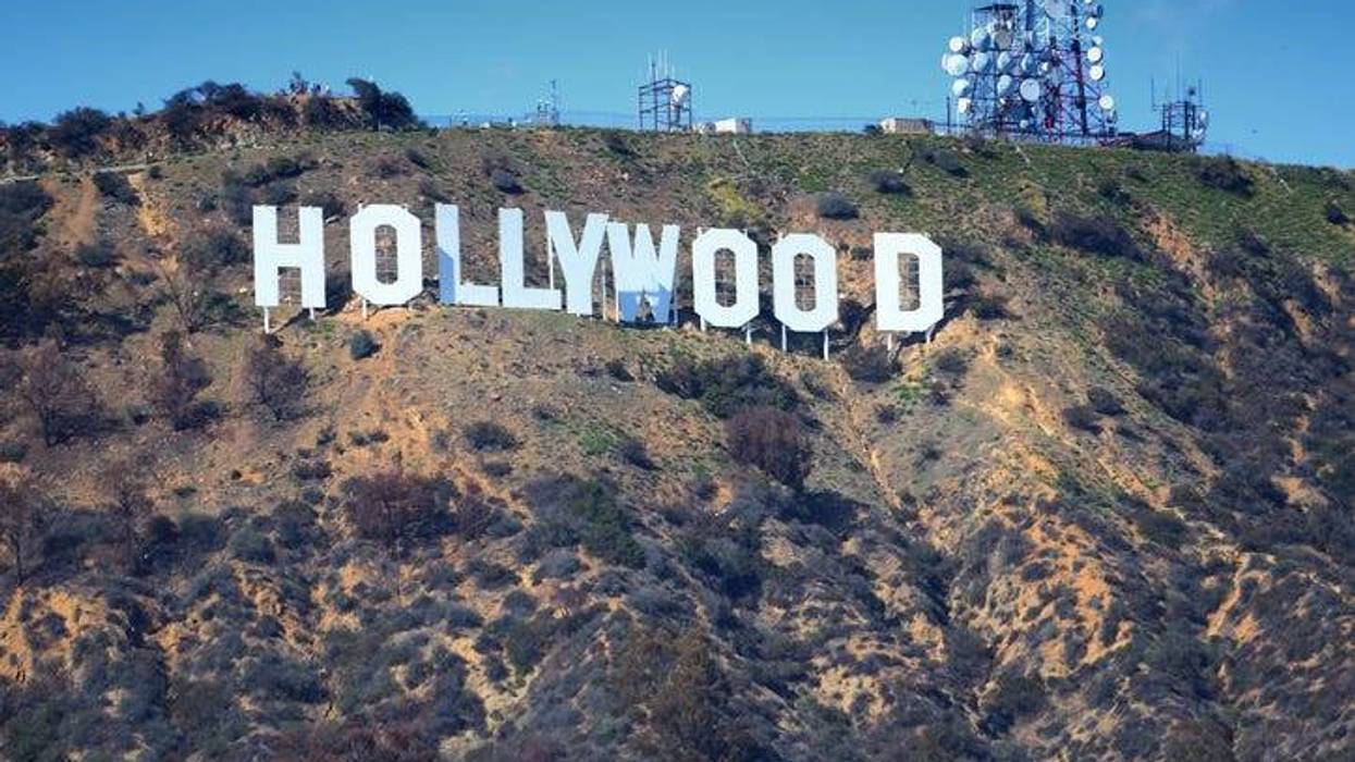 Hollywood Sign in Los Angeles. The sign was originally created in 1923 and is a Los Angeles Historic-Cultural Monument.