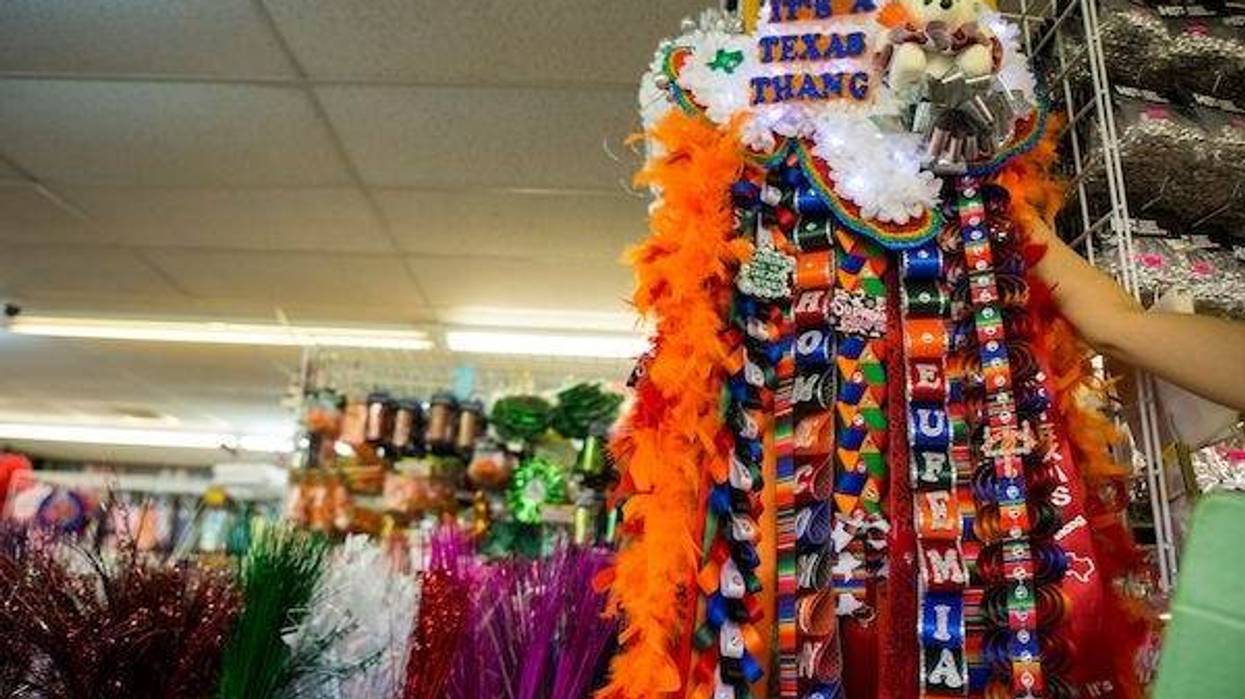 Homecoming mum on display in a shop
