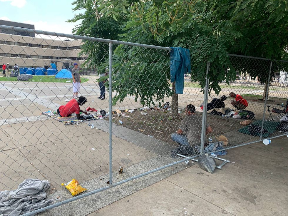 homeless camp downtown St. Louis