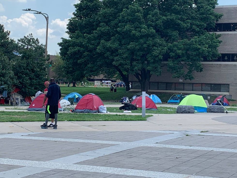homeless camp downtown St. Louis