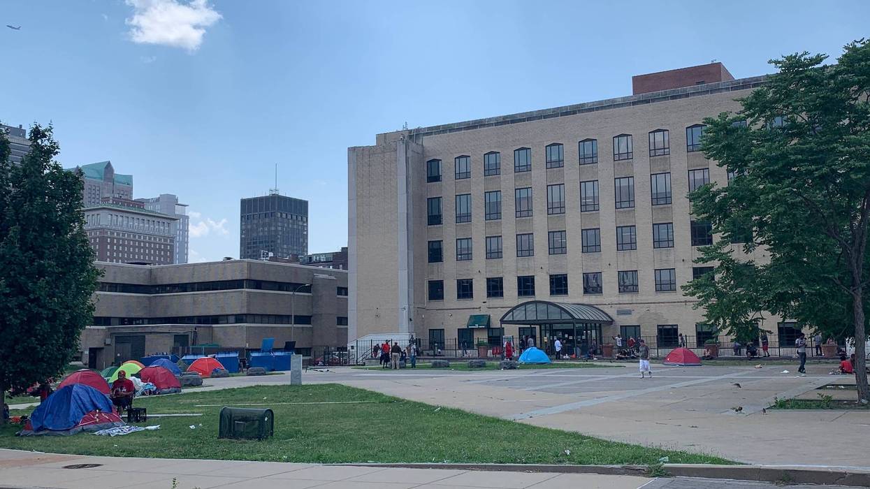 homeless camp downtown St. Louis