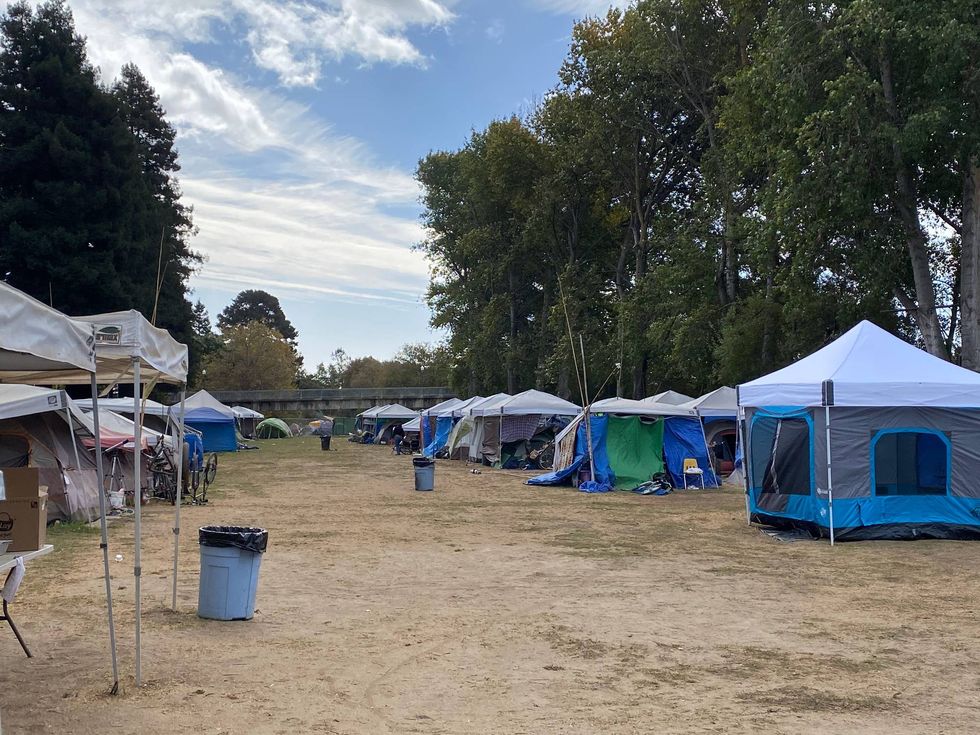 Homeless encampment in the city of Santa Cruz