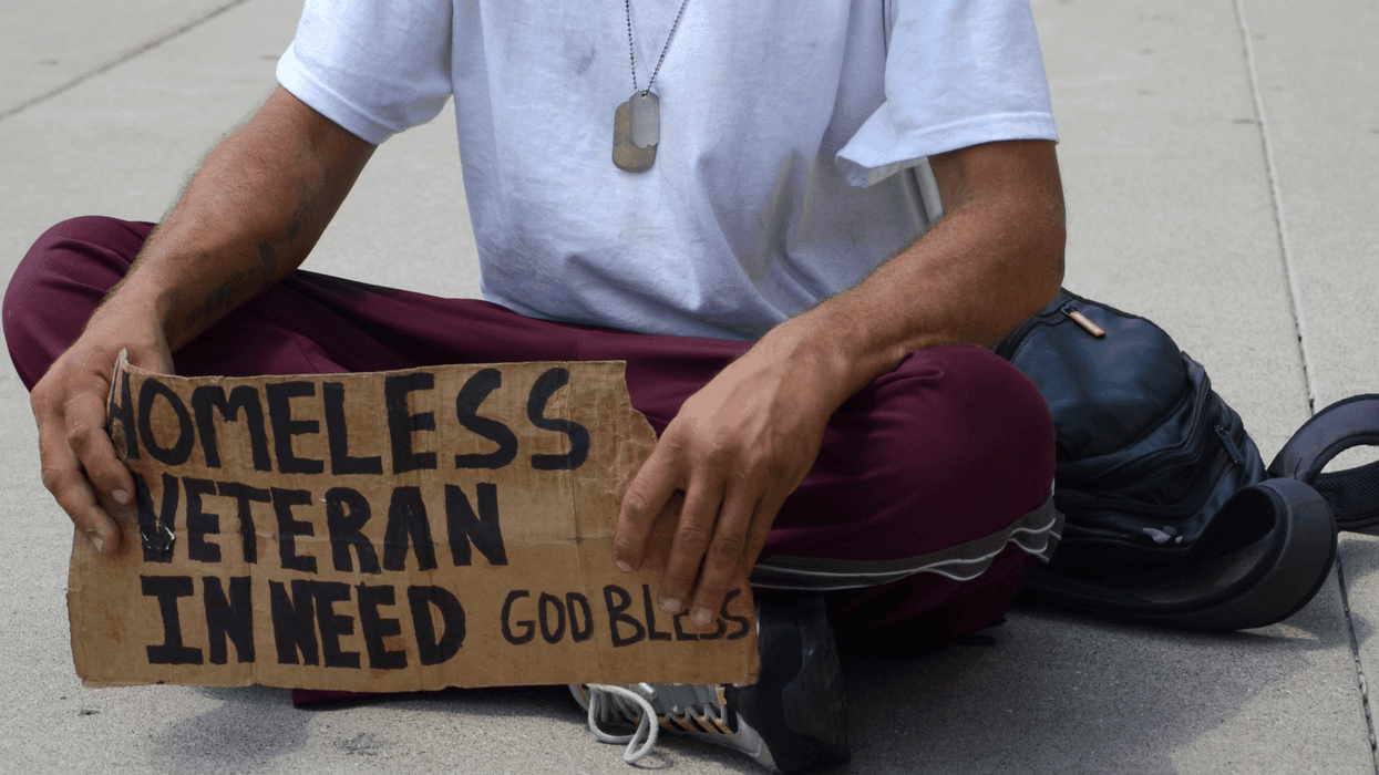 Homeless Vet sign