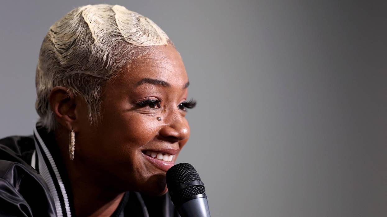 Honorary pace car driver, Tiffany Haddish speaks to the media during a press conference prior to the NASCAR Cup Series Championship at Phoenix Raceway on November 05, 2023 in Avondale, Arizona.