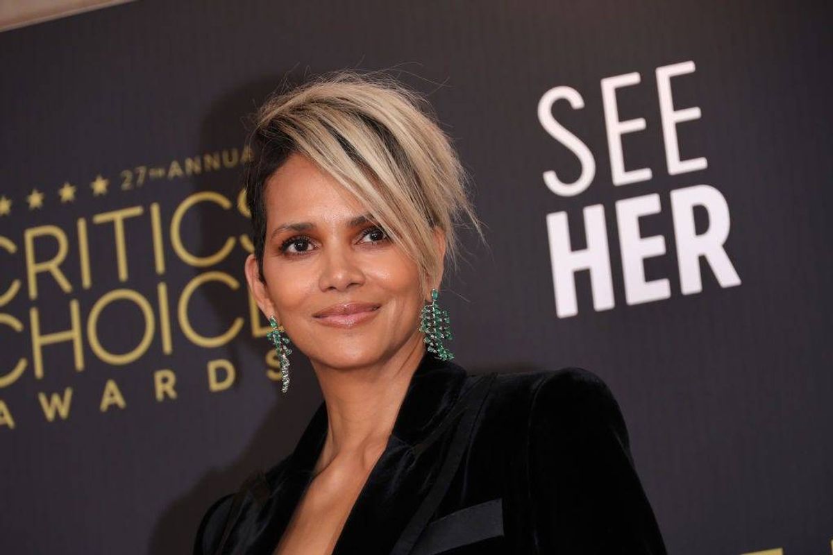 Honoree Halle Berry, recipient of the SeeHer Award, poses in the press room during the 27th Annual Critics Choice Awards at Fairmont Century Plaza on March 13, 2022 in Los Angeles,