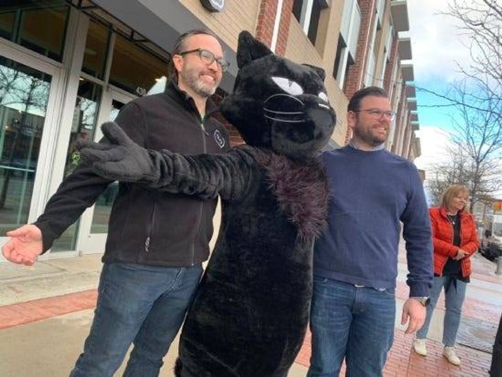 HopCat management and HopCat mascot Brewce