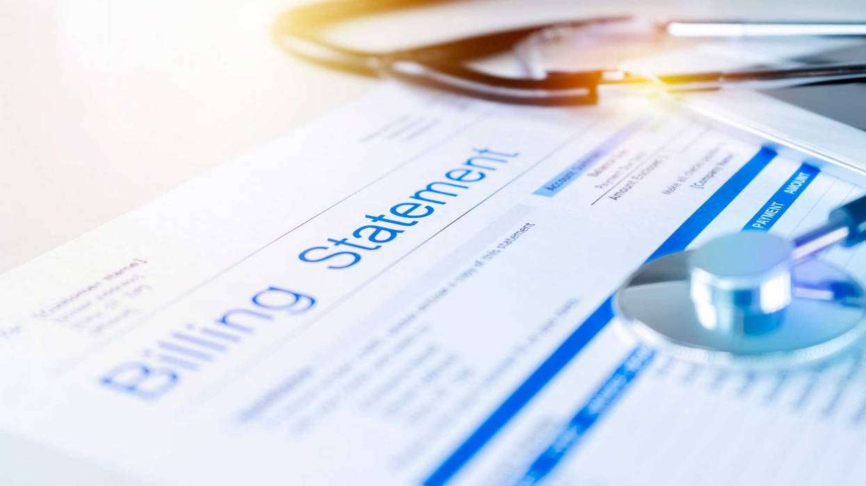 Hospital billing statement stock photo.