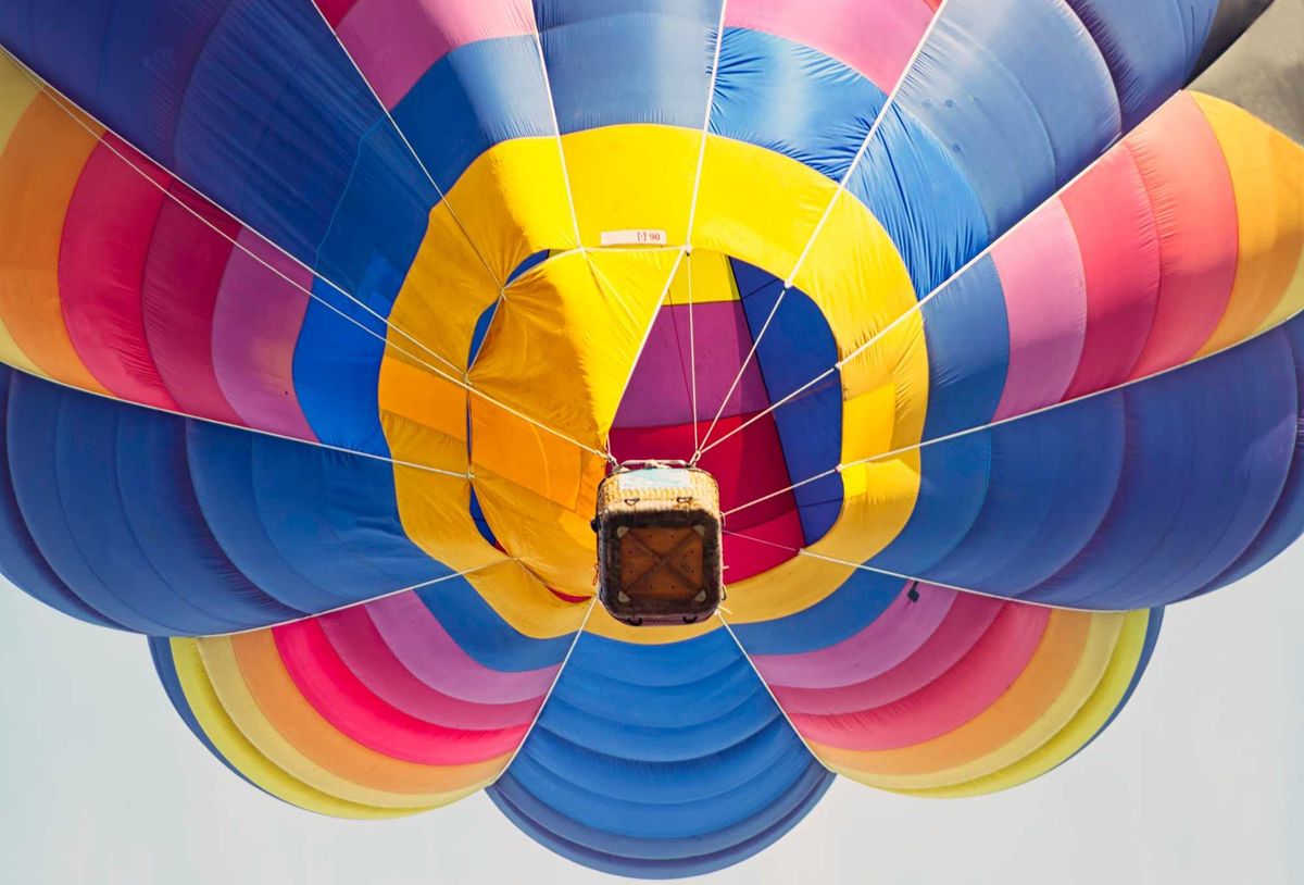 Hot air balloon close up.