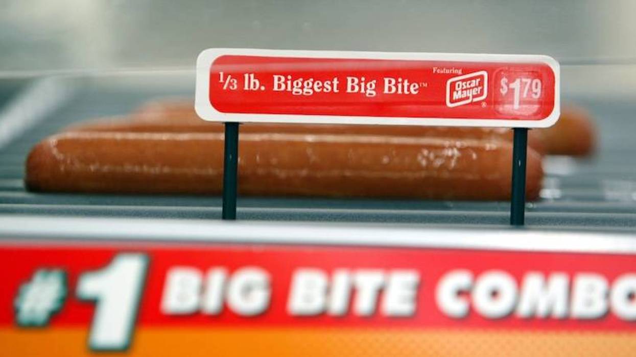 Hot Dog on a roller at 7-Eleven