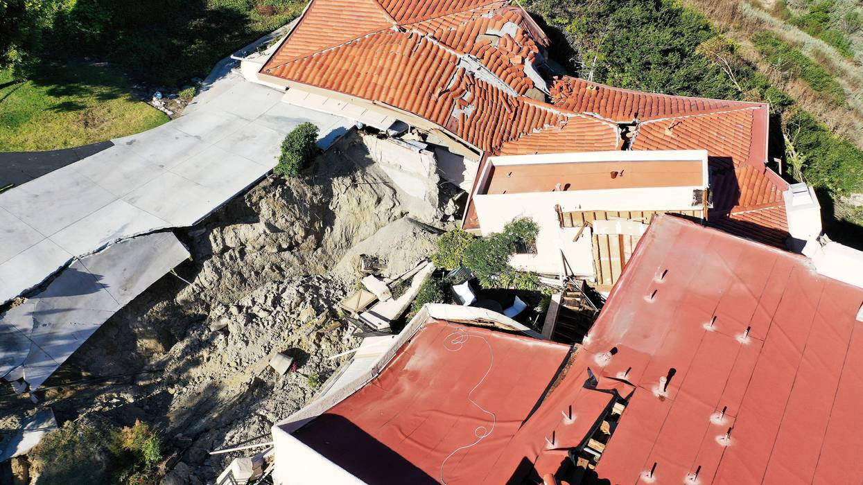 house during landslide