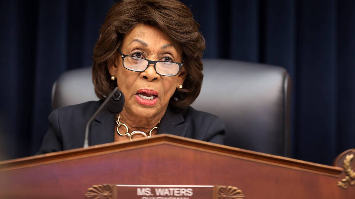 House Financial Services Committee Chairwoman Maxine Water (D-CA) questions Wells Fargo and Company CEO Timothy Sloan as he testifies before the committee in the Rayburn House Office Building on Capitol Hill March 12, 2019 in Washington, DC.