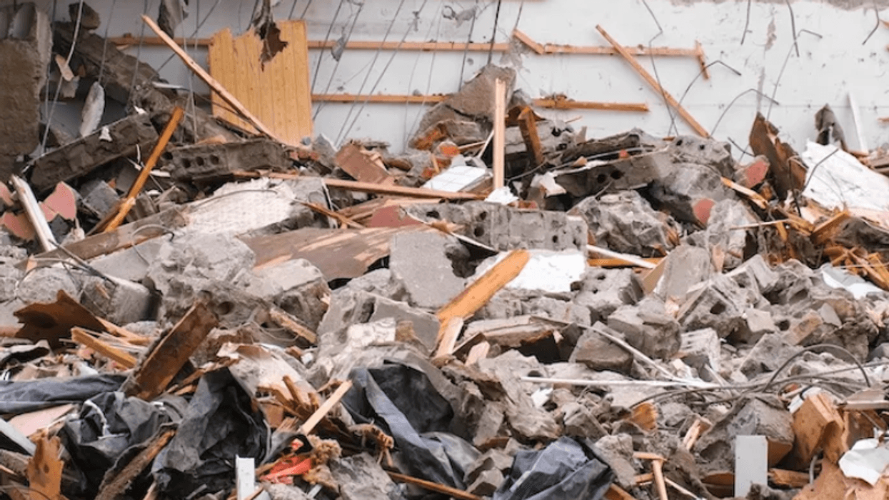 House rubble after destruction