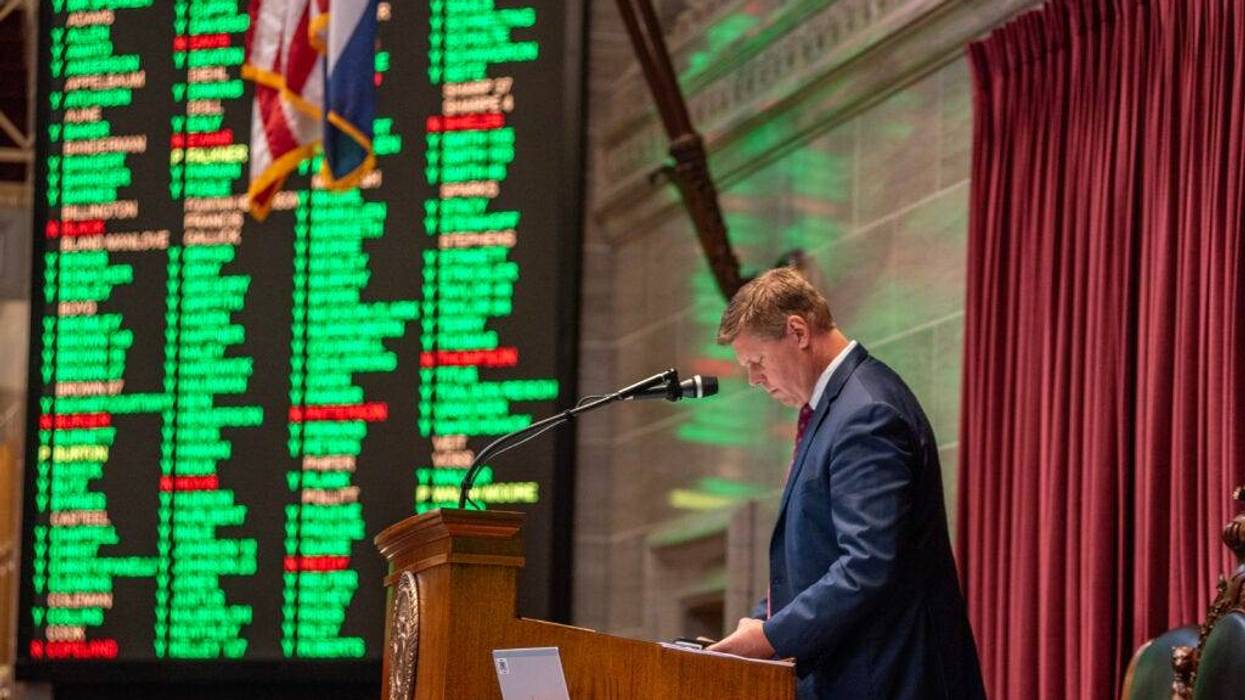 House Speaker Dean Plocher, R-Des Peres, waits for the Missouri House to finish voting on a motion during the annual veto session on Sept. 13, 2023.
