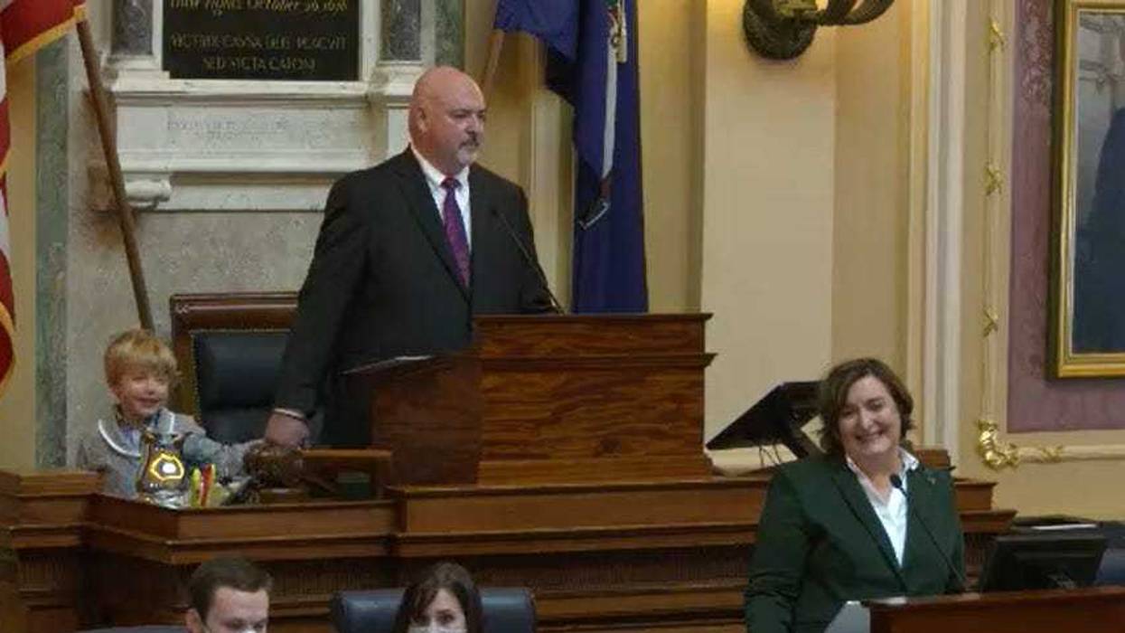 House Speaker Todd Gilbert and his young son