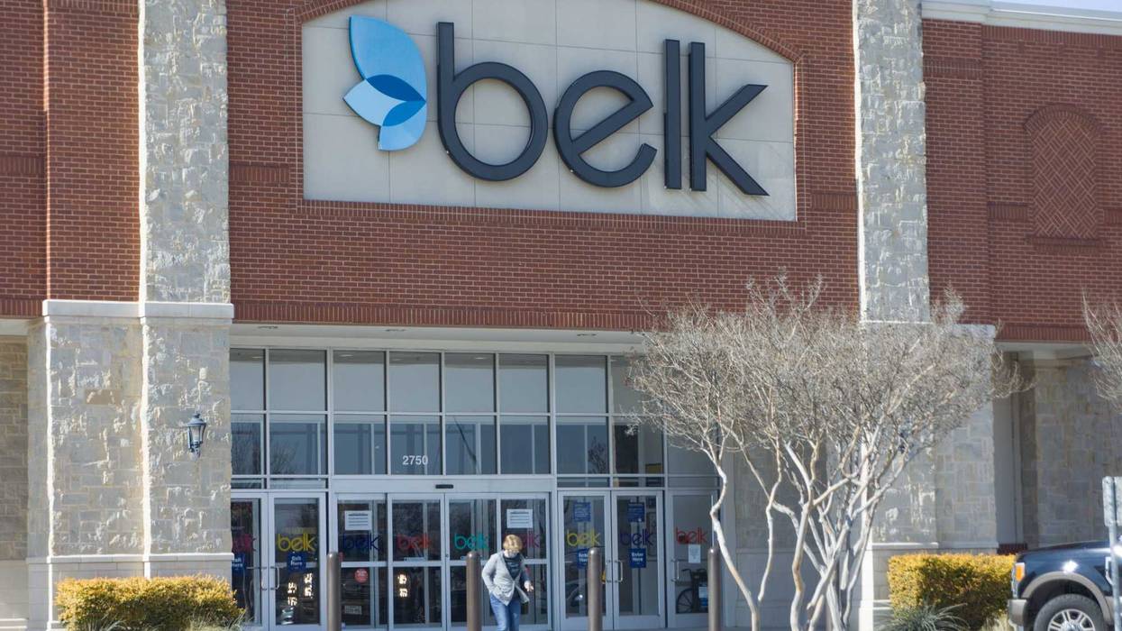 HOUSTON, Jan. 29, 2021 (Xinhua) -- A woman walks out of a Belk store in McKinney, the United States, on Jan. 28, 2021. Belk, the North Carolina-based department store chain which has served generations of shoppers for over 100 years, announced on Jan. 26 that it will file for Chapter 11 bankruptcy. (Photo by Dan Tian/Xinhua) (Photo by Xinhua/Sipa USA)