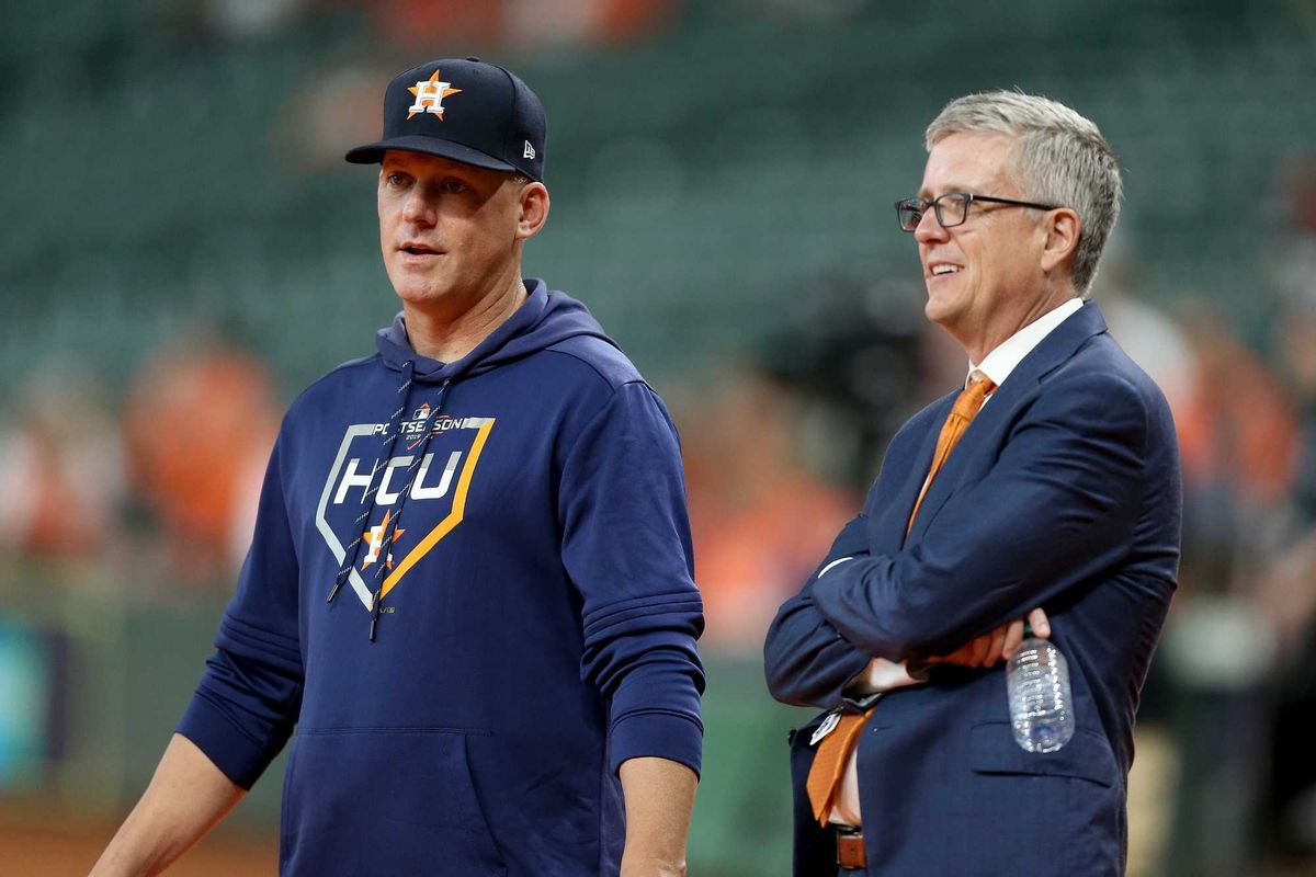 Houston Manager AJ Hinch, general manager Jeff Luhnow