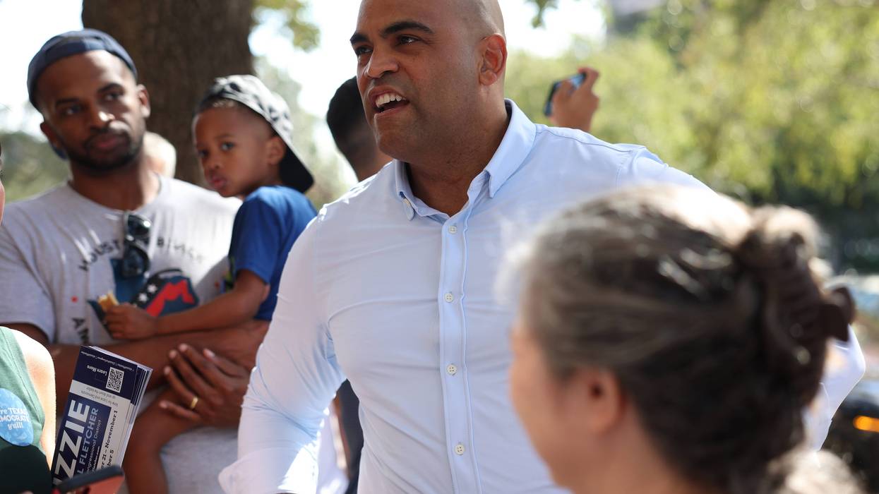 HOUSTON, TEXAS - OCTOBER 26: Democratic Senate candidate U.S. Rep. Colin Allred (D-TX) greets supporters during a Texas Offense block walk launch event on October 26, 2024 in Houston, Texas. Allred partnered with the Texas Democratic Party to create the Texas Offense group to organize efforts as he continues to campaign across the state in a tight race against incumbent U.S. Sen. Ted Cruz (R-TX). (Photo by Justin Sullivan/Getty Images)