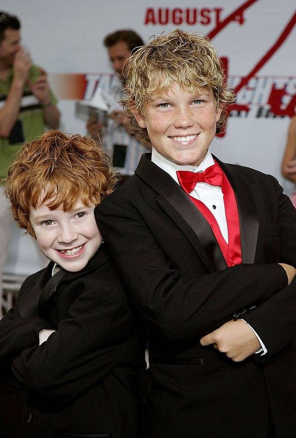Houston Tumlin (right) alongside costar Grayson Russell (left) at the Hollywood premiere of "Talladega Night: The Ballad of Ricky Bobby" in 2006.