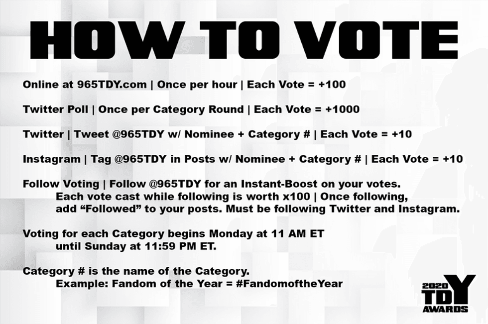 How to Vote | 2020 TDY Awards