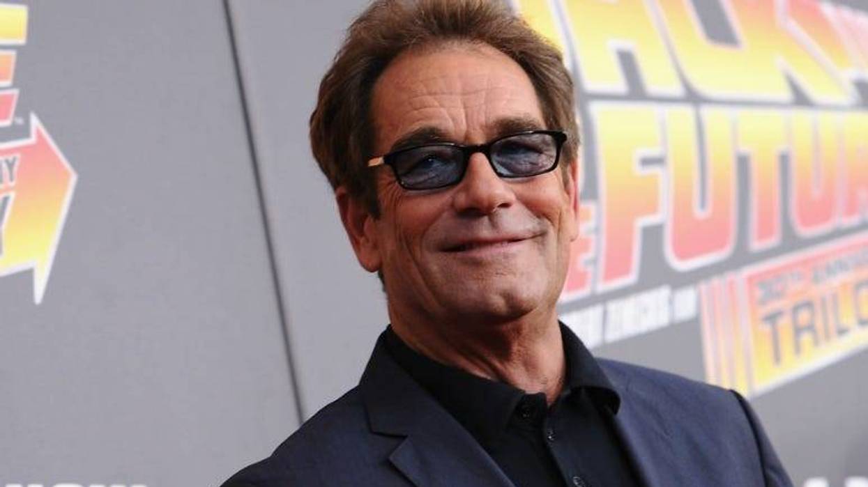 Huey Lewis attends the Back to the Future reunion in 2015.