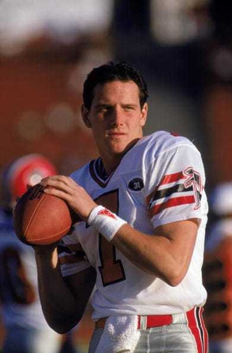 Hugh Millen warming up