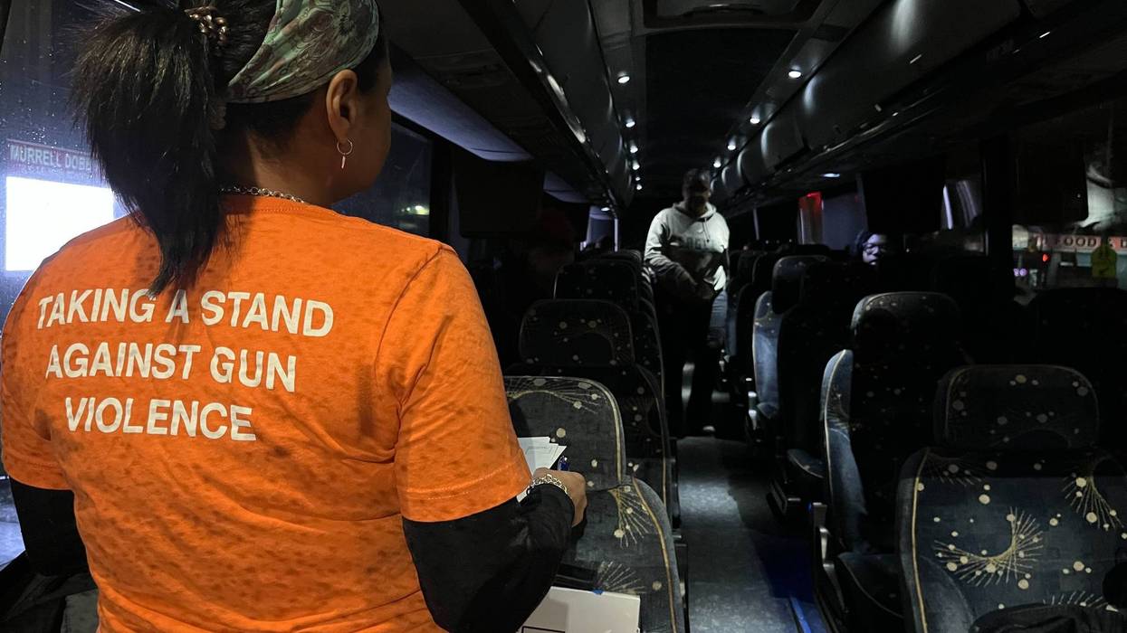 Hundreds of people from Philadelphia and the region boarded buses en route to Harrisburg for the annual March For Our Lives rally, March 23, 2023.