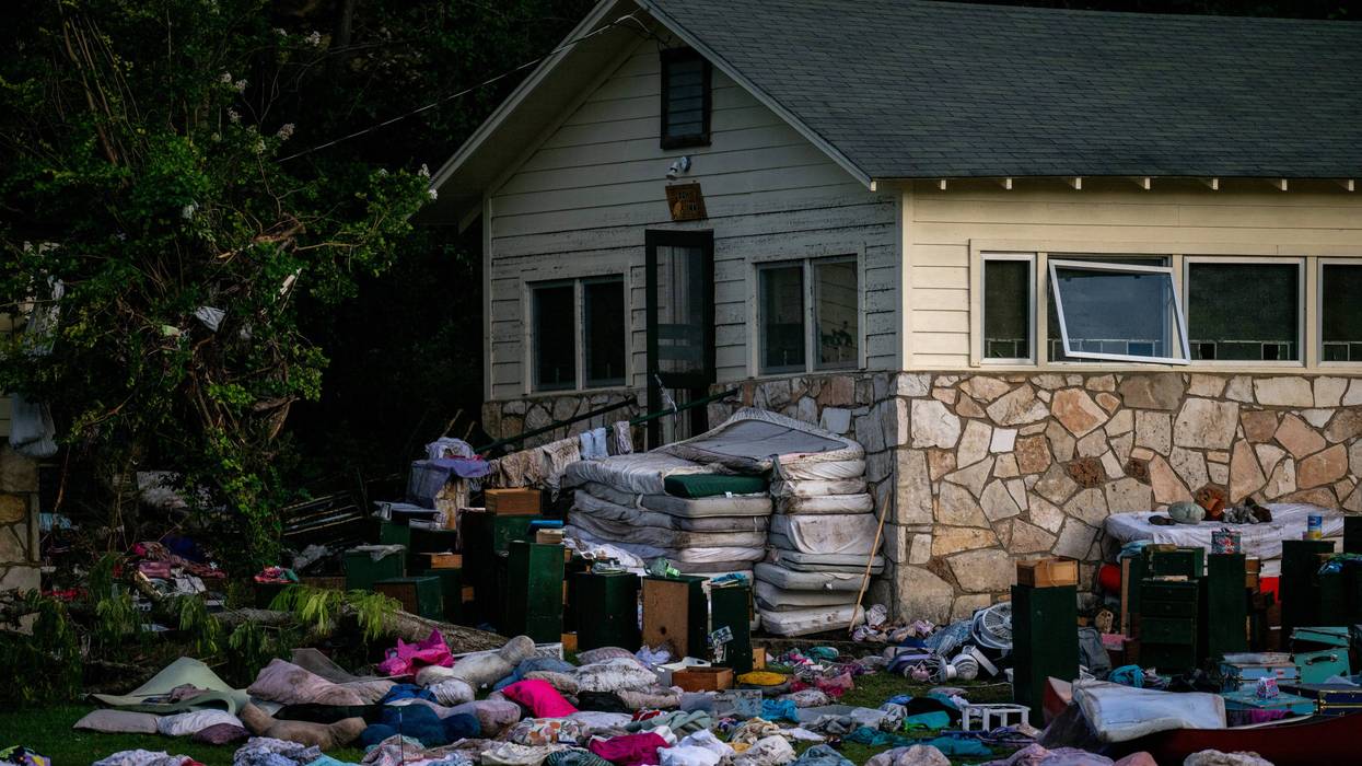 HUNT, TEXAS - JULY 07: Children's belongings are grouped together at Camp Mystic on July 07, 2025 in Hunt, Texas. Heavy rainfall early Friday caused severe flash flooding along the Guadalupe River in central Texas, leaving more than 100 people reported dead, including children attending the camp. (Photo by Brandon Bell/Getty Images)