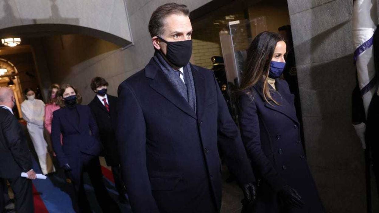 Hunter Biden and Barbara Bush arrive to the inauguration of U.S. President-elect Joe Biden on the West Front of the U.S. Capitol on January 20, 2021 in Washington, DC.