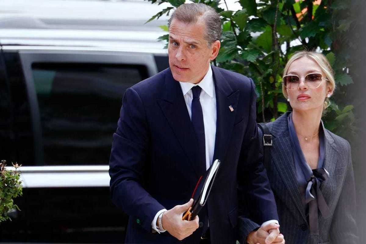 Hunter Biden, son of U.S. President Joe Biden, arrives with his wife Melissa Cohen Biden to the J. Caleb Boggs Federal Building on June 3 2024, in Wilmington, Delaware.