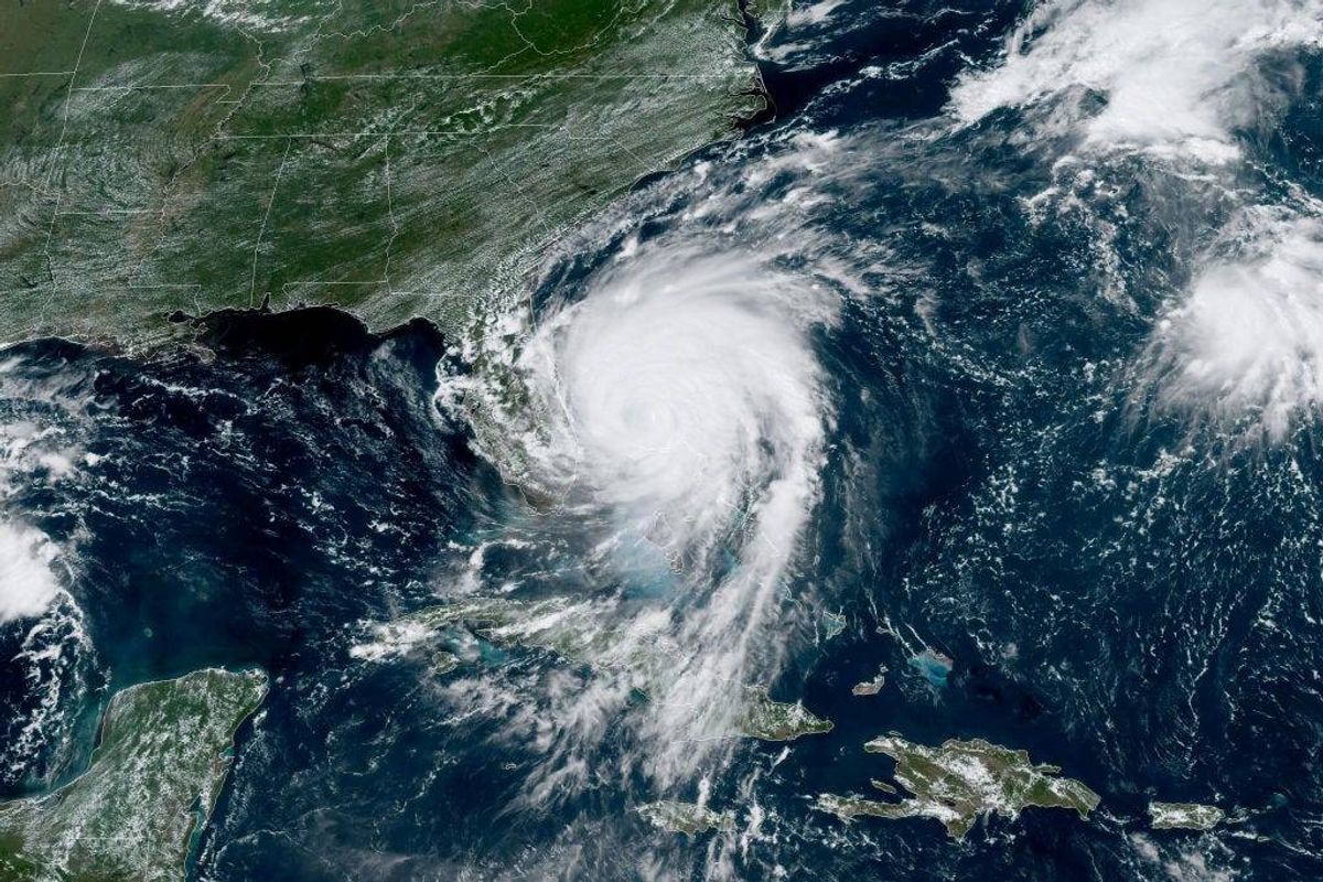 Hurricane Dorian from above, hitting Florida