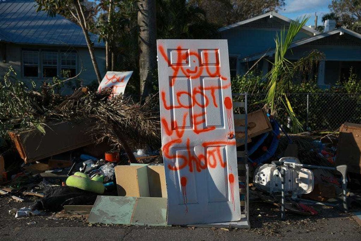 Hurricane Ian damage warning to looters