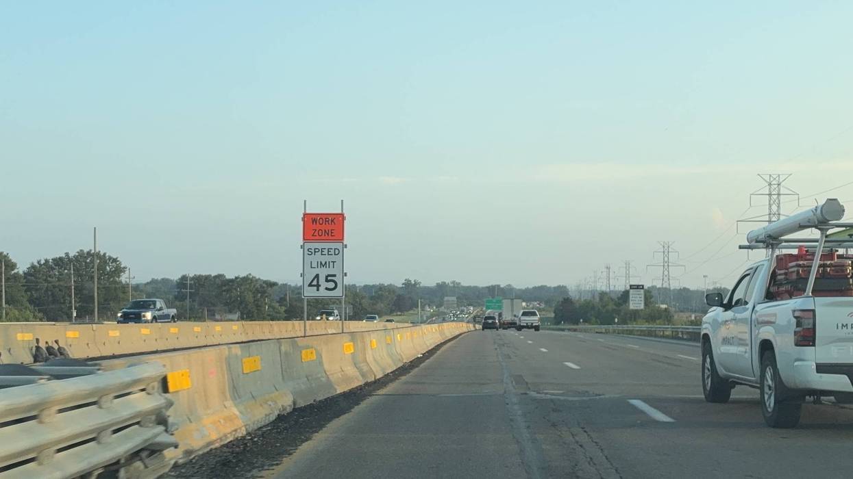 I-90 work zone sign