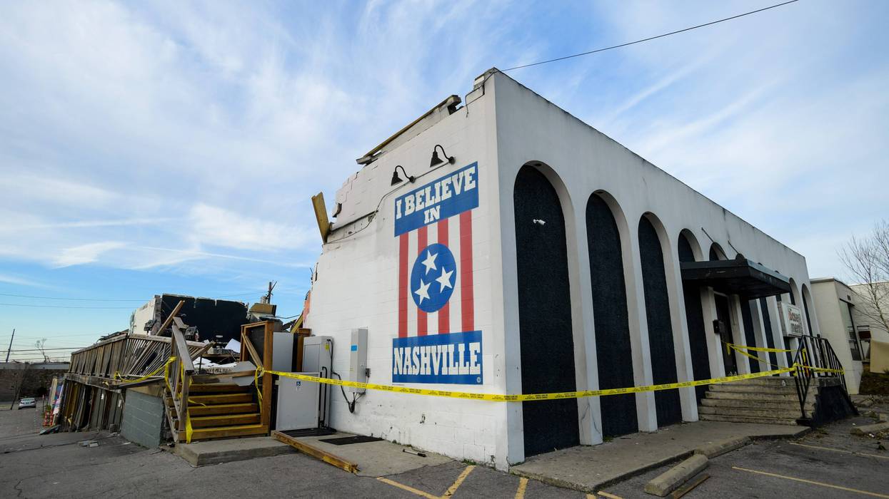 I Believe In Nashville Logo Painted on Demolished Building Following Tornado