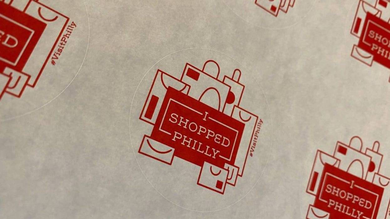 "I Shopped Philly" stickers from Visit Philly