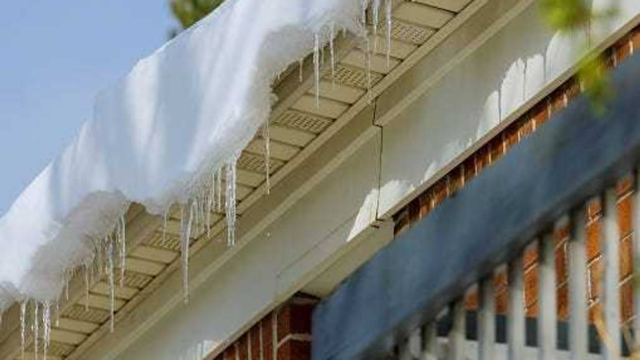 Ice buildup on a roof