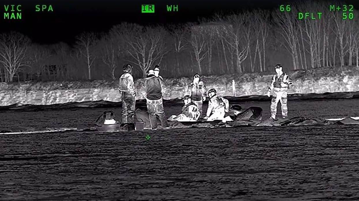 Ice fishermen rescue