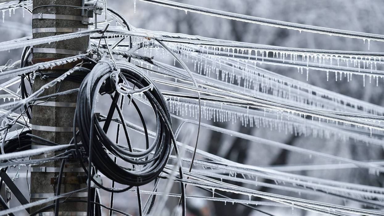 ice on power lines