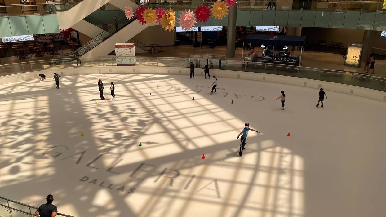 Ice skaters at Galleria Dallas
