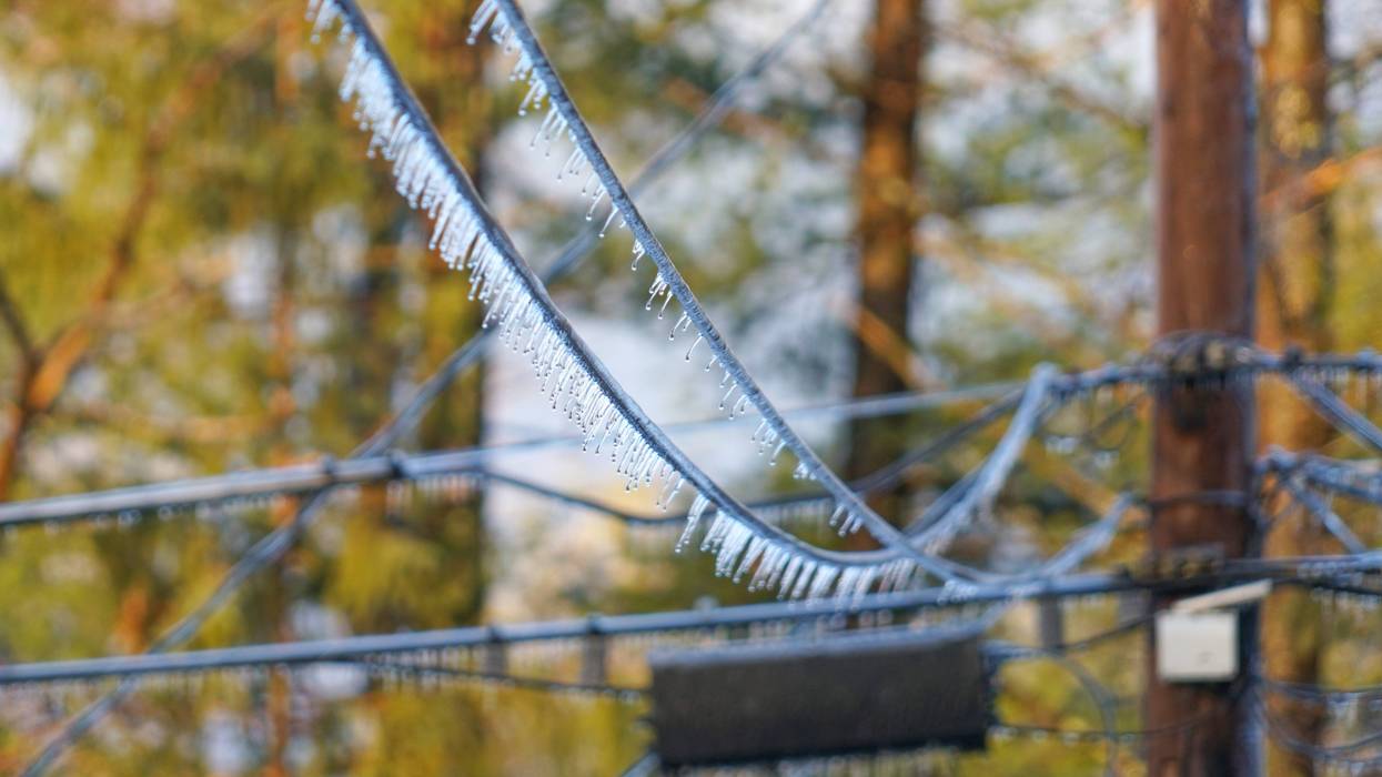 icicles hanging from power lines