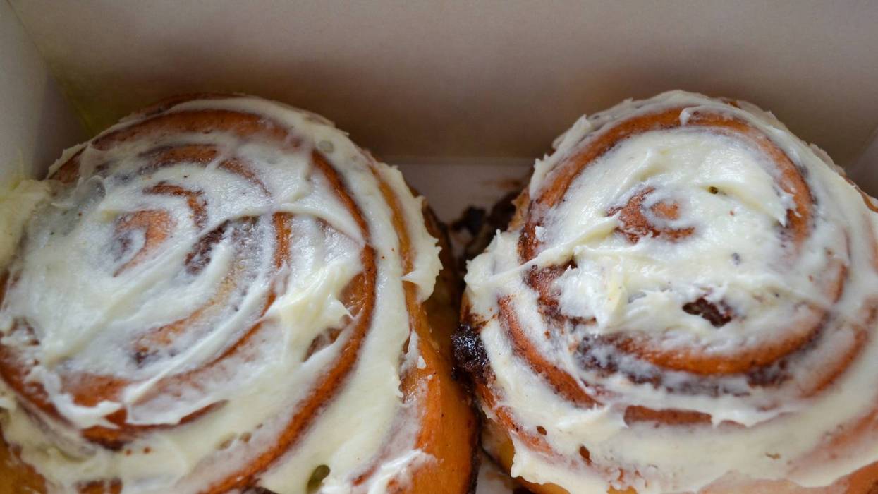 Icing on cinnamon buns