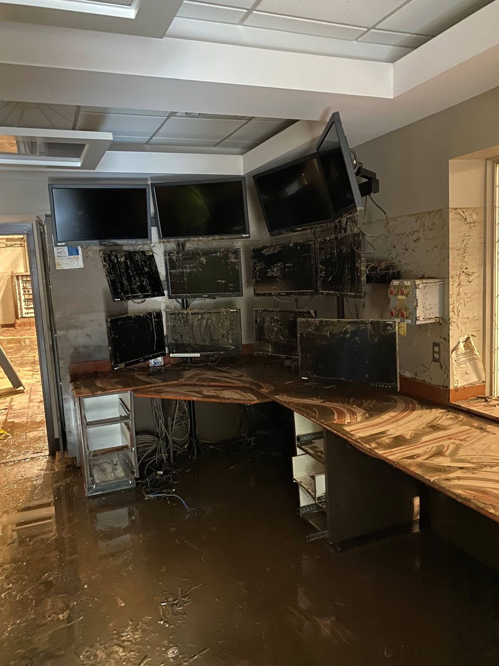 Ida flood damage stopped operations at Aqua Pennsylvania water treatment plant.