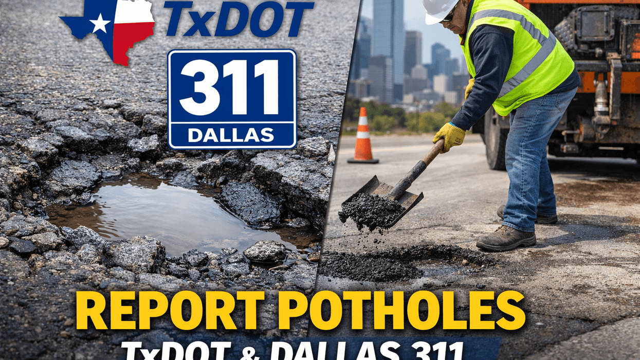 If a roadway feels like a minefield, you don’t just have to live with it — both the Texas Department of Transportation (TxDOT) and the City of Dallas offer ways for residents to report potholes and other hazardous road conditions so maintenance crews can respond.