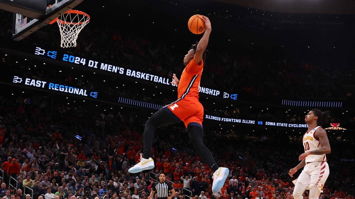 Illinois guard Terrence Shannon Jr. dunks in a win against Iowa State in the Sweet 16.