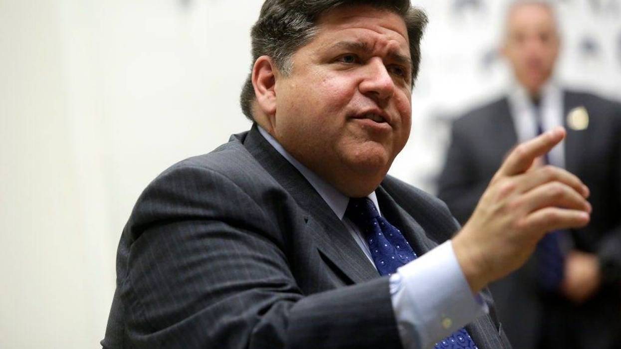 Illinois gubernatorial candidate J.B. Pritzker speaks during a round table discussion with high school students at a creative workspace for women on October 1, 2018 in Chicago, Illinois.